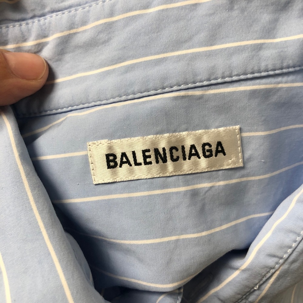 Balenciaga Striped Wrap Dress Womens 36 FR 4 Blue White Sleeveless Midi Nautical - Picture 5 of 11